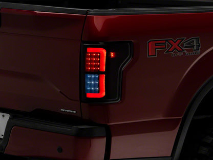 Raxiom Axial Series LED Tail Lights; Black Housing; Smoked Lens (15-17 F-150 w/ Factory Halogen Tail Lights)