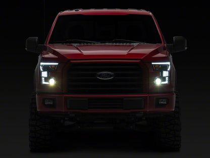 Raxiom XR Series LED Projector Headlights with DRL; Black Housing; Clear Lens (15-17 F-150 w/ Factory Halogen Headlights)