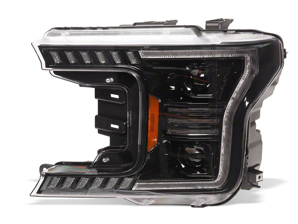 Raxiom LED Halo Surround Headlights with Amber DRL; Black Housing; Clear Lens (18-20 F-150 w/ Factory Halogen Headlights)