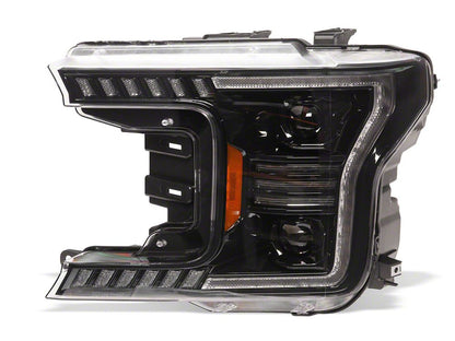 Raxiom LED Halo Surround Headlights with Amber DRL; Black Housing; Clear Lens (18-20 F-150 w/ Factory Halogen Headlights)