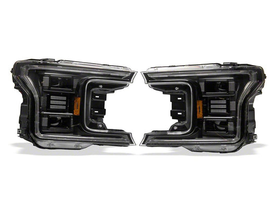 Raxiom CXR Series LED Headlights with Sequential Turn Signals; Black Housing; Clear Lens (18-20 F-150 w/ Factory Halogen Headlights)
