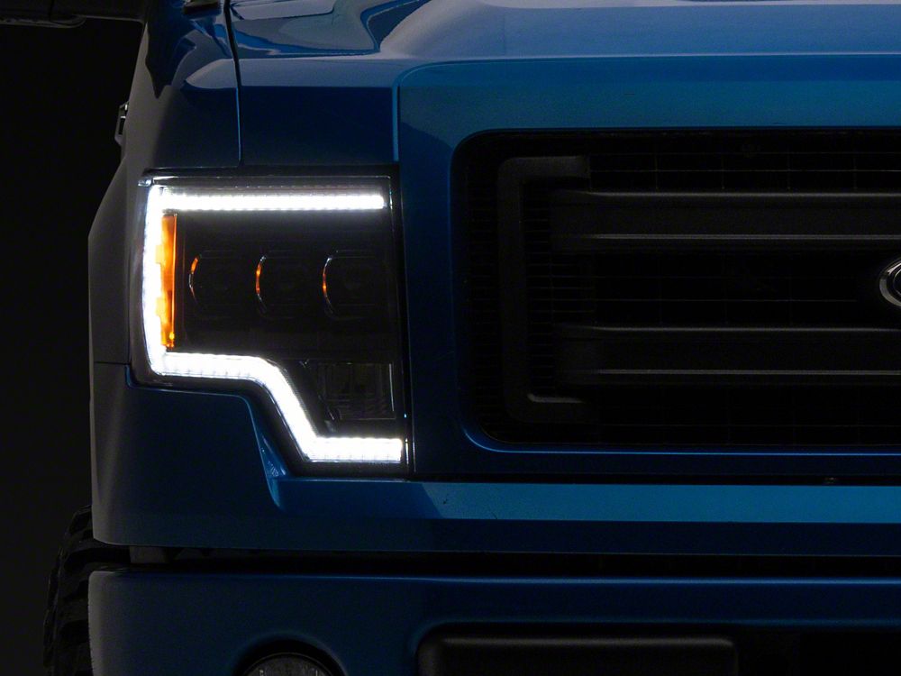 Raxiom CXR Series LED Projector Headlights; Black Housing; Clear Lens (09-14 F-150)