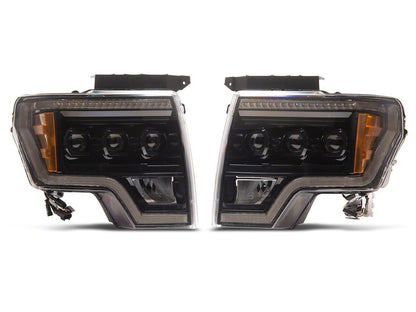 Raxiom CXR Series LED Projector Headlights; Black Housing; Clear Lens (09-14 F-150)
