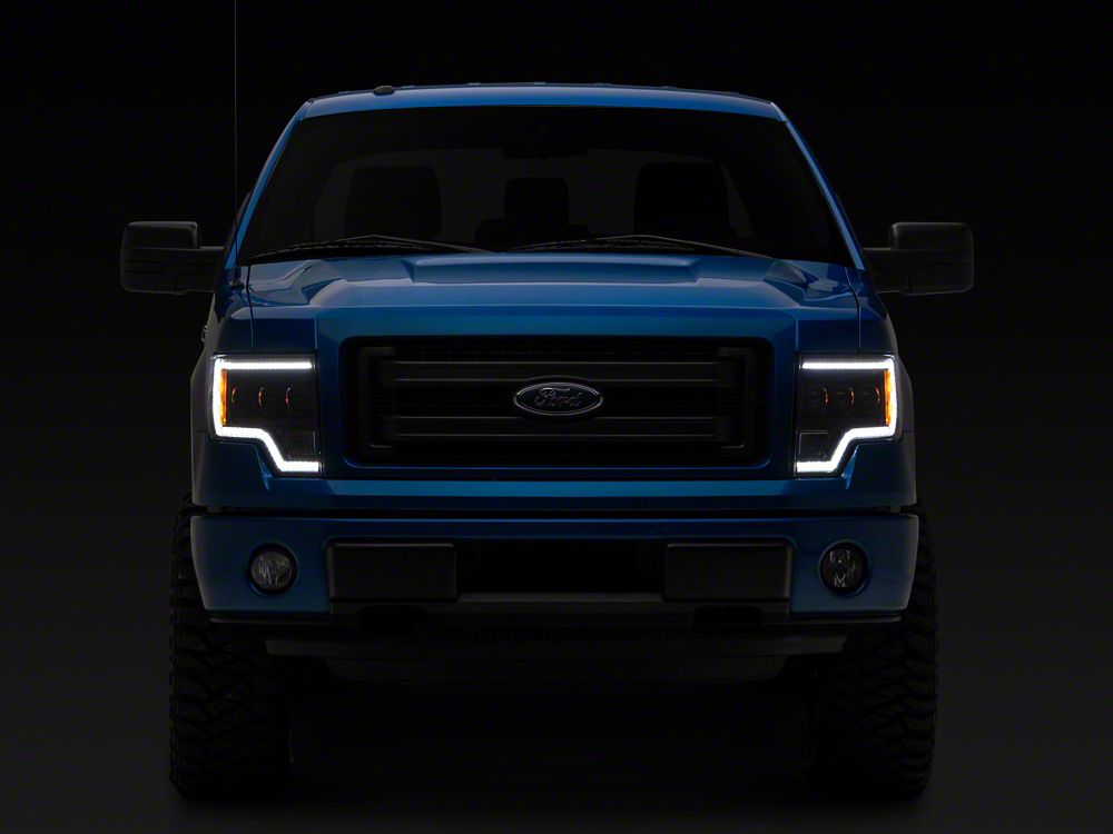 Raxiom CXR Series LED Projector Headlights; Black Housing; Clear Lens (09-14 F-150)