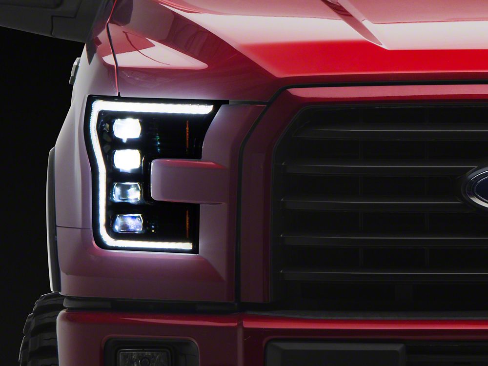 Raxiom CXR Series V2 LED Projector Headlights; Black Housing; Clear Lens (15-17 F-150; 18-20 F-150 Raptor)