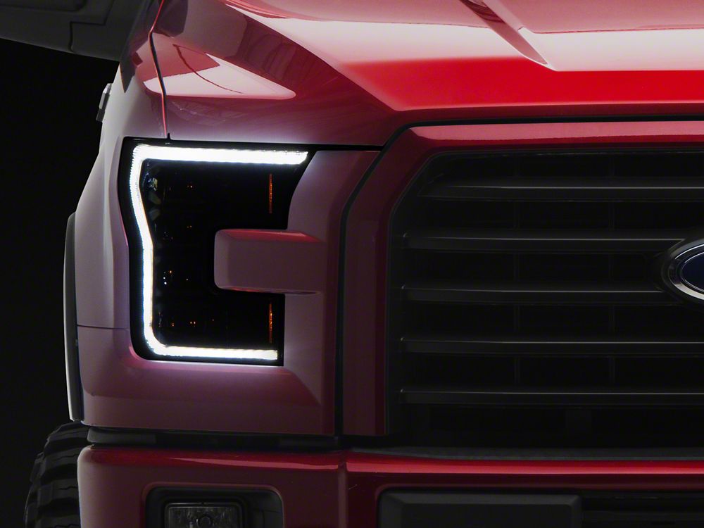 Raxiom CXR Series V2 LED Projector Headlights; Black Housing; Clear Lens (15-17 F-150; 18-20 F-150 Raptor)