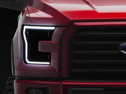 Raxiom CXR Series V2 LED Projector Headlights; Black Housing; Clear Lens (15-17 F-150; 18-20 F-150 Raptor)
