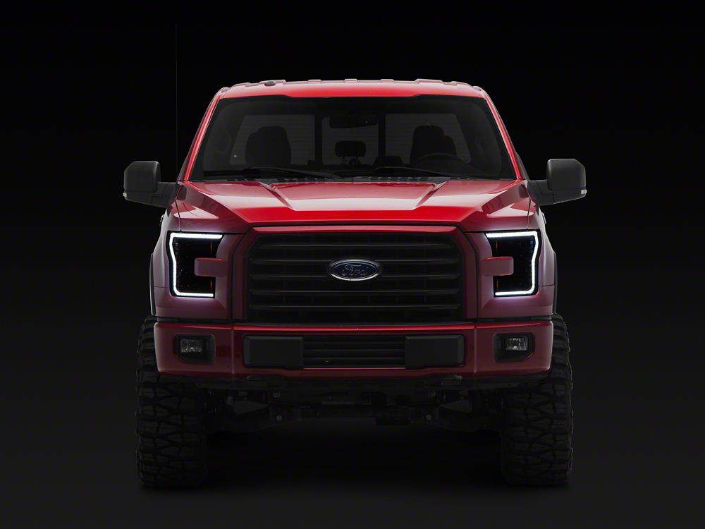 Raxiom CXR Series V2 LED Projector Headlights; Black Housing; Clear Lens (15-17 F-150; 18-20 F-150 Raptor)