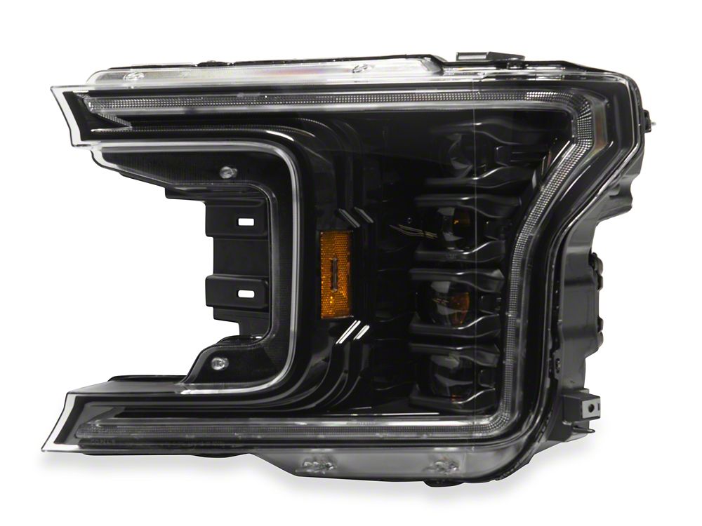 Raxiom CXR Series LED Headlights with Amber DRL; Black Housing; Clear Lens (18-20 F-150)