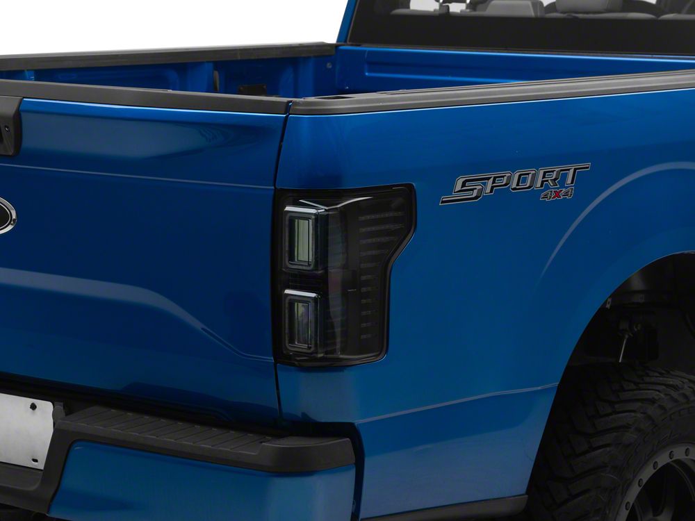 Raxiom CXR Series LED Tail Lights; Black Housing; Smoked Lens (15-17 F-150 w/ Factory Halogen Non-BLIS Tail Lights)