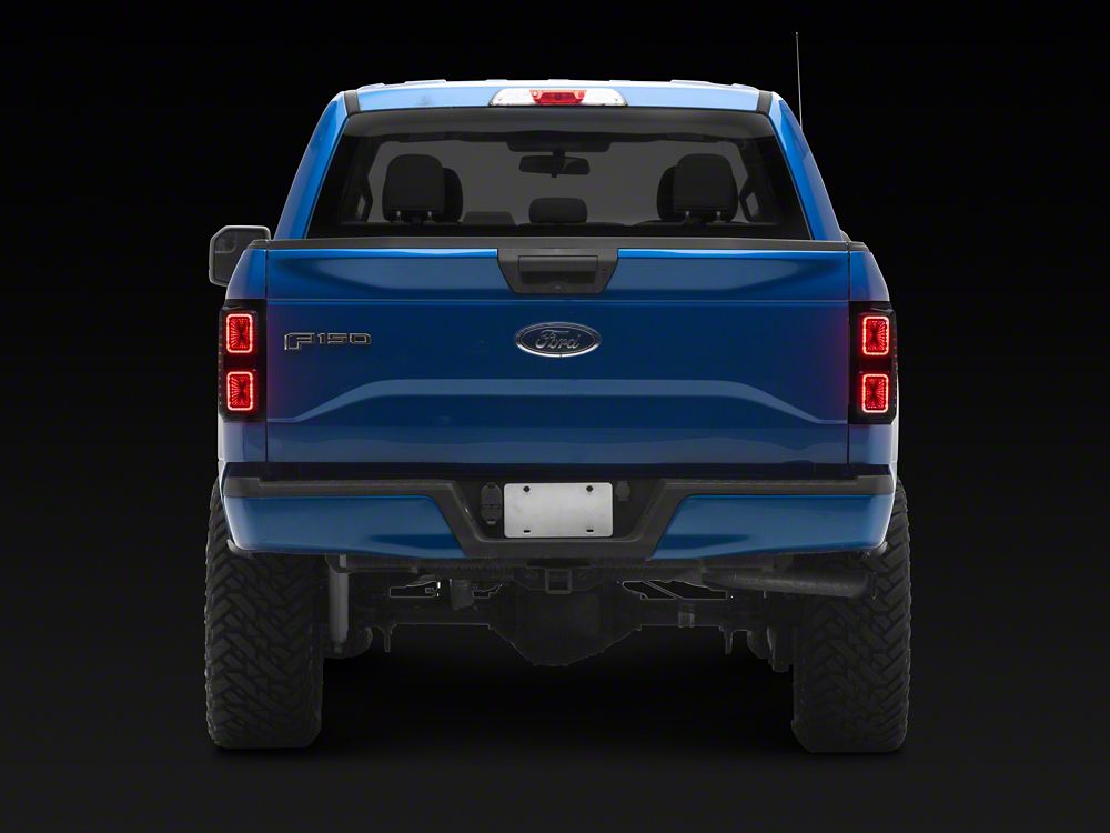 Raxiom CXR Series LED Tail Lights; Black Housing; Smoked Lens (15-17 F-150 w/ Factory Halogen Non-BLIS Tail Lights)