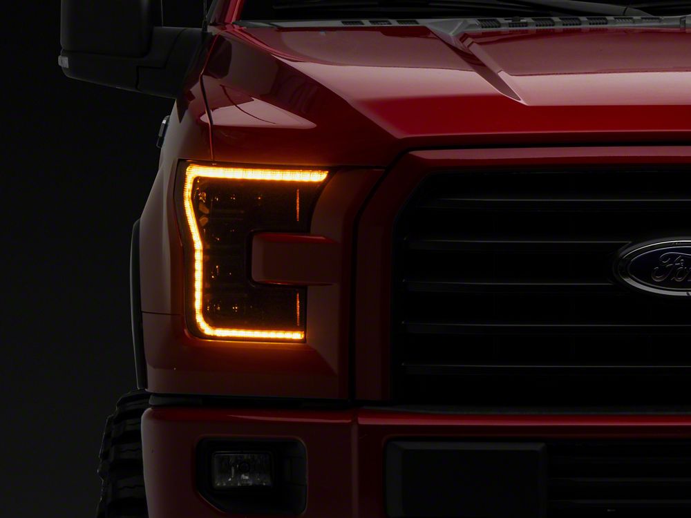 Raxiom CXR Series LED Headlights; Black Housing; Clear Lens (15-17 F-150 w/ Factory Halogen Headlights)