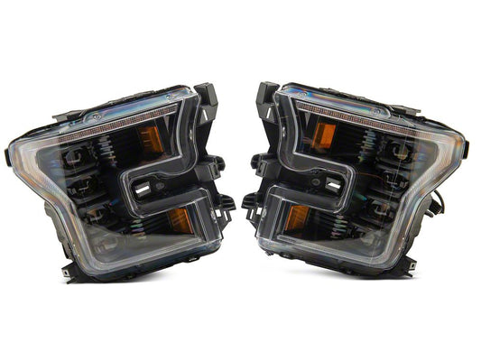 Raxiom CXR Series LED Headlights; Black Housing; Clear Lens (15-17 F-150 w/ Factory Halogen Headlights)