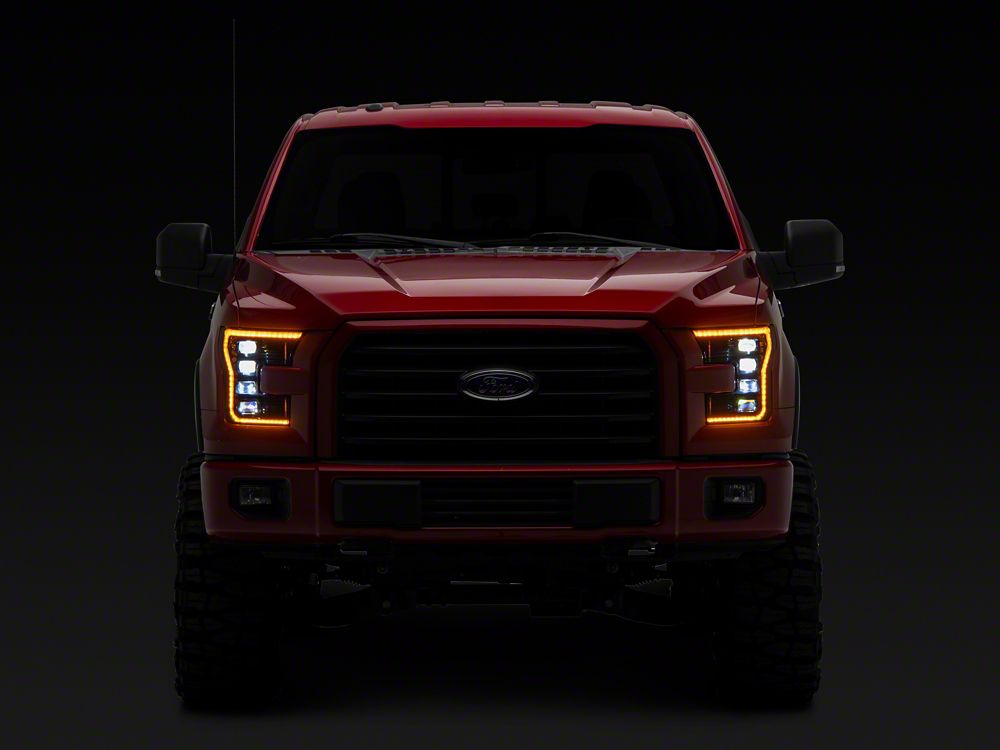 Raxiom CXR Series LED Headlights; Black Housing; Clear Lens (15-17 F-150 w/ Factory Halogen Headlights)
