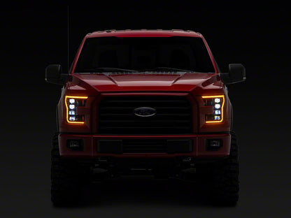 Raxiom CXR Series LED Headlights; Black Housing; Clear Lens (15-17 F-150 w/ Factory Halogen Headlights)