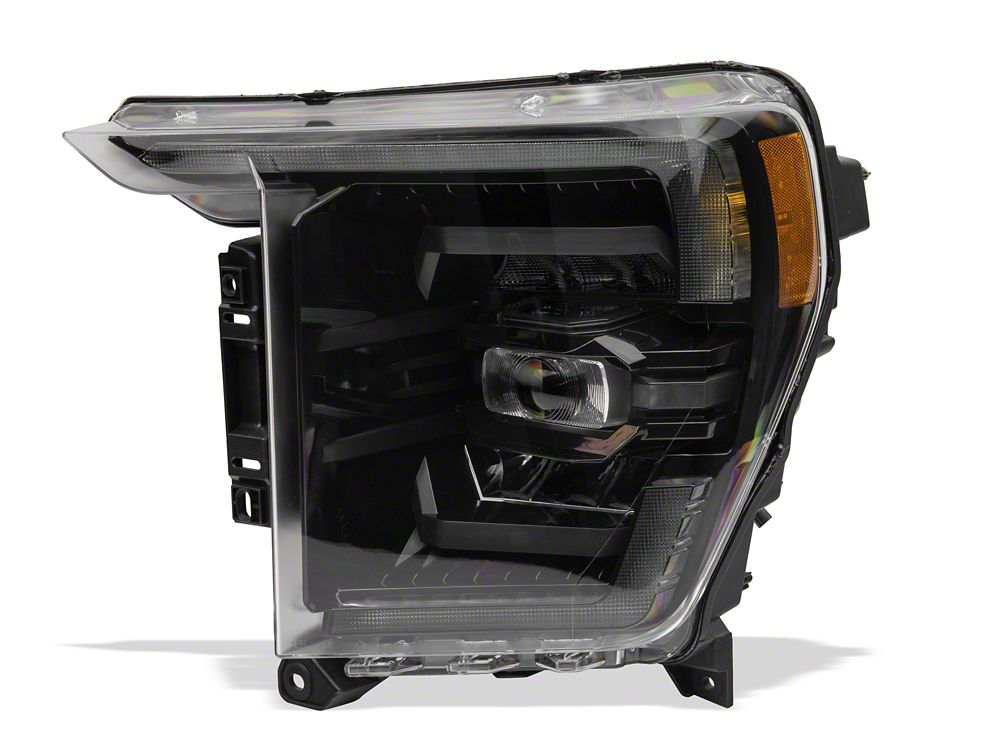 Raxiom CXR Series LED Headlights with White DRL; Black Housing; Clear Lens (21-23 F-150 w/ Factory Halogen Headlights)