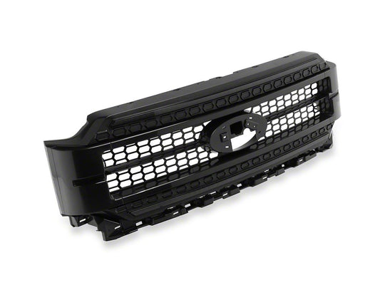 Raxiom CXR Series LED Upper Replacement Grille with White DRL; Black (21-23 F-150, Excluding Raptor)