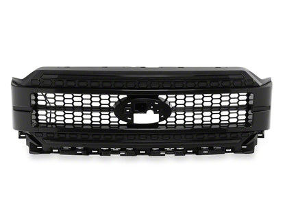 Raxiom CXR Series LED Upper Replacement Grille with White DRL; Black (21-23 F-150, Excluding Raptor)