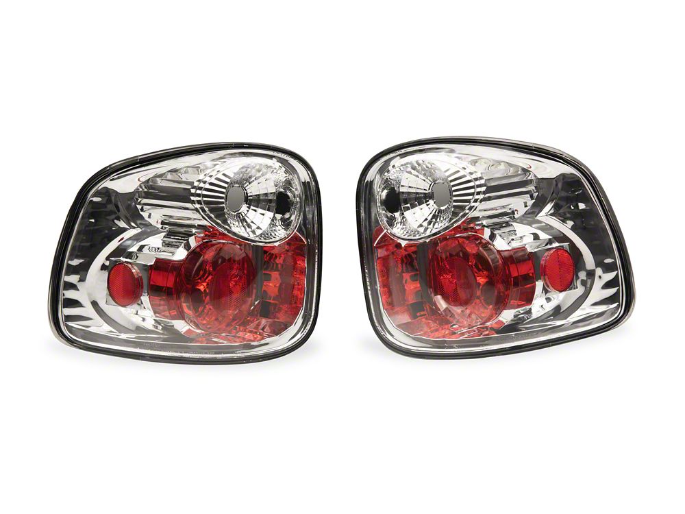 Raxiom Axial Series Altezza Style Tail Lights; Chrome Housing; Clear Lens (97-00 F-150 Flareside)