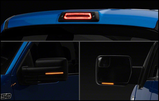 Raxiom Axial Series LED Third Brake Light with Sequential LED Mirror Mounted Turn Signals; Smoked (09-14 F-150, Excluding Raptor)