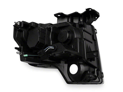 Raxiom Projector Headlights with LED Accent, G2 LED Tail Lights and Axial Series Smoked LED Third Brake Light; Black Housing; Clear Lens (09-14 F-150 Styleside w/ Factory Halogen Headlights, Excluding Raptor)