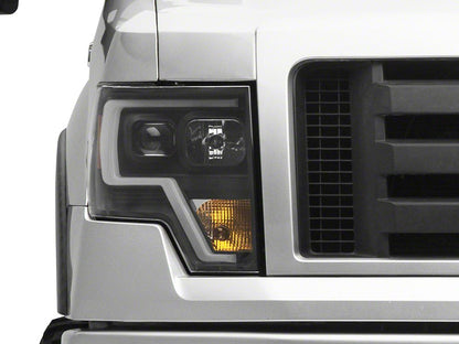 Raxiom Projector Headlights with LED Accent and G2 LED Tail Lights; Black Housing; Clear Lens (09-14 F-150 Styleside w/ Factory Halogen Headlights)