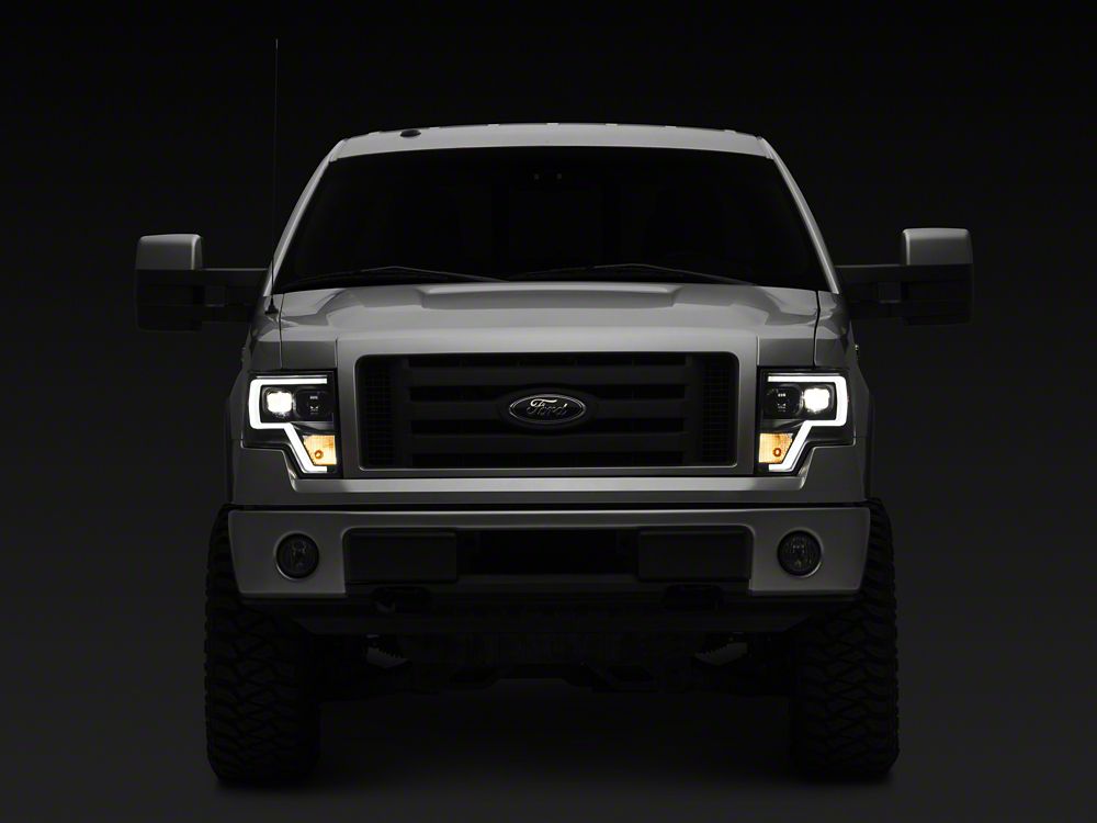 Raxiom Projector Headlights with LED Accent and G2 LED Tail Lights; Black Housing; Clear Lens (09-14 F-150 Styleside w/ Factory Halogen Headlights)