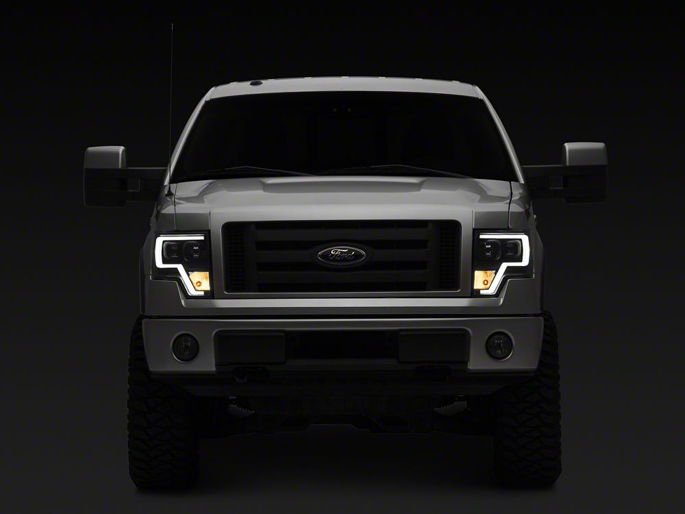 Raxiom Projector Headlights with LED Accent and G2 LED Tail Lights; Black Housing; Clear Lens (09-14 F-150 Styleside w/ Factory Halogen Headlights)