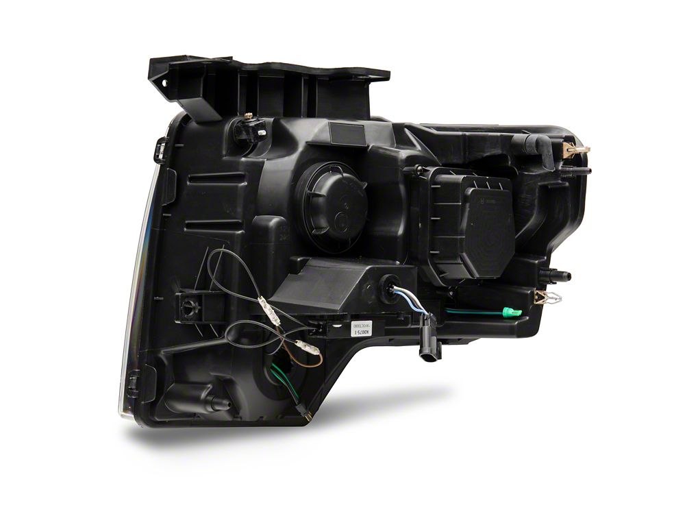 Raxiom Axial Series G4 Light Bar Switchback Projector Headlights and G2 LED Tail Lights; Black Housing; Clear Lens (09-14 F-150 Styleside w/ Factory Halogen Headlights)