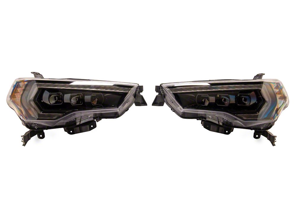 Raxiom CXR Series LED Headlights with Amber DRL; Black Housing; Clear Lens (14-24 4Runner w/ Factory Halogen Headlights)