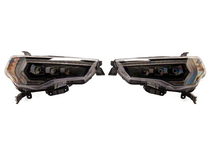 Raxiom CXR Series LED Headlights with Amber DRL; Black Housing; Clear Lens (14-24 4Runner w/ Factory Halogen Headlights)