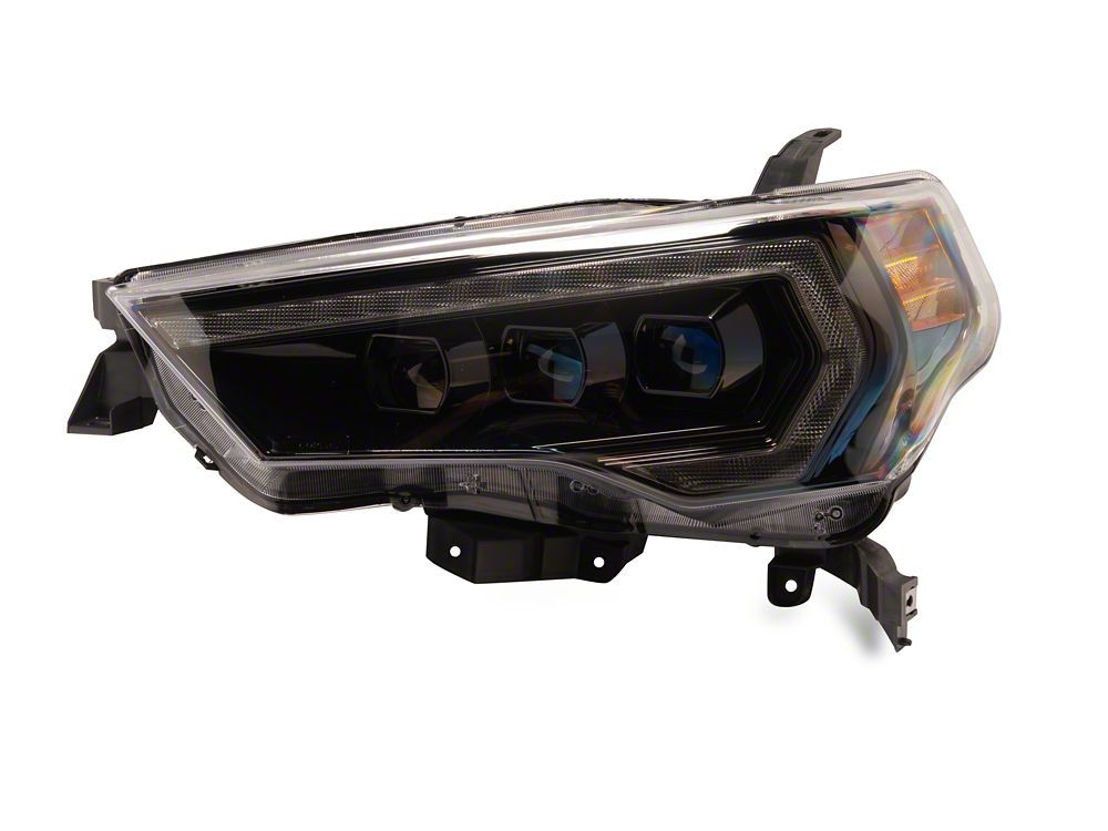 Raxiom CXR Series LED Headlights with Amber DRL; Black Housing; Clear Lens (14-24 4Runner w/ Factory Halogen Headlights)