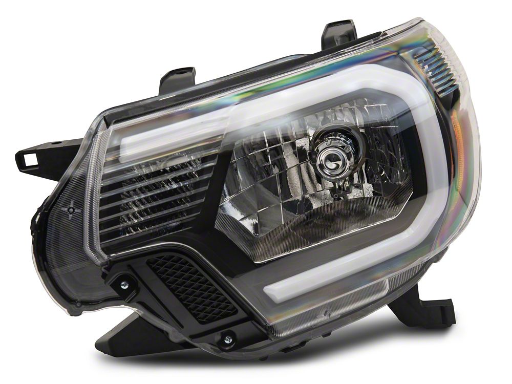 Raxiom Axial Series Headlights with LED Bar; Black Housing; Clear Lens (12-15 Tacoma)