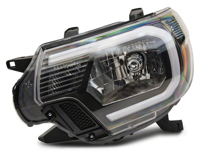 Raxiom Axial Series Headlights with LED Bar; Black Housing; Clear Lens (12-15 Tacoma)