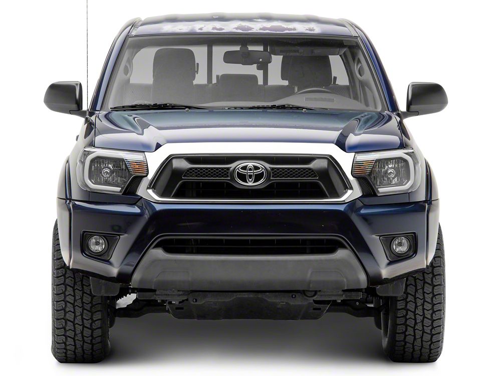 Raxiom Axial Series Headlights with LED Bar; Black Housing; Clear Lens (12-15 Tacoma)