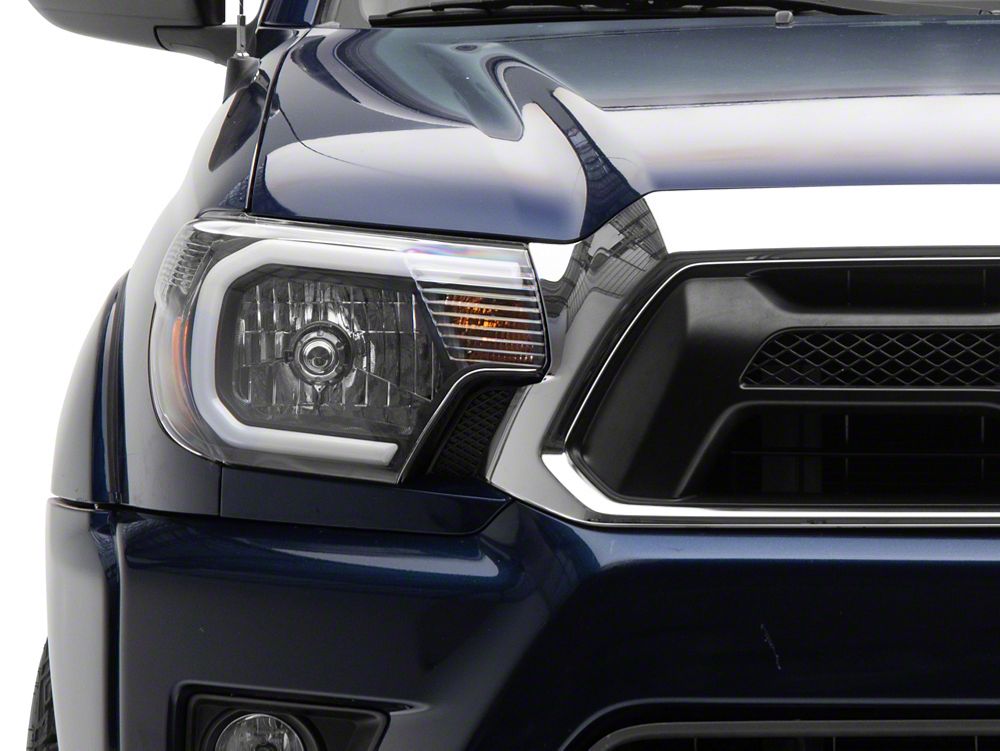 Raxiom Axial Series Headlights with Sequential LED Bar; Black Housing; Clear Lens (12-15 Tacoma)