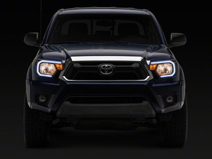Raxiom Axial Series Headlights with Sequential LED Bar; Black Housing; Clear Lens (12-15 Tacoma)