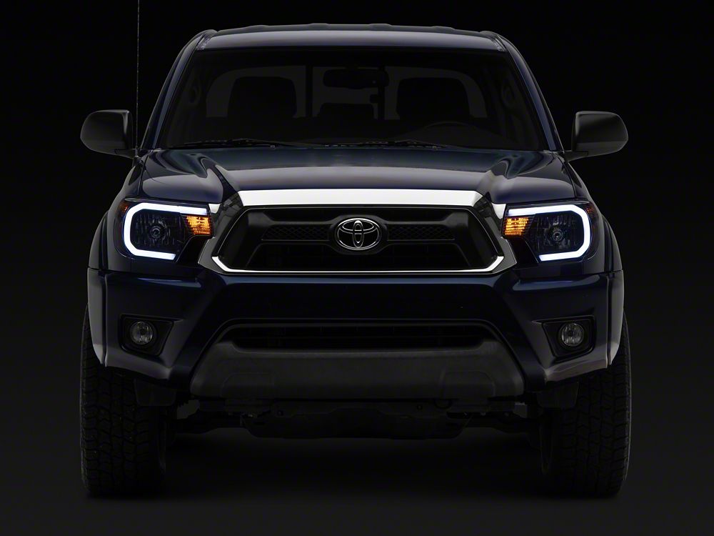 Raxiom Axial Series Headlights with Sequential LED Bar; Black Housing; Clear Lens (12-15 Tacoma)