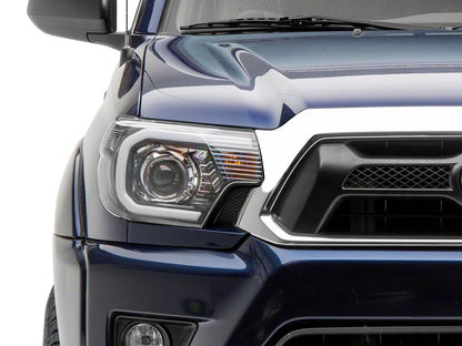 Raxiom Axial Series Projector Headlights with LED Bar; Black Housing; Clear Lens (12-15 Tacoma)