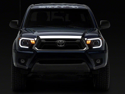 Raxiom Axial Series Projector Headlights with Sequential LED Bar; Black Housing; Clear Lens (12-15 Tacoma)