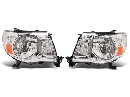 Raxiom Axial Series OE Replacement Headlights; Chrome Housing; Clear Lens (05-11 Tacoma)