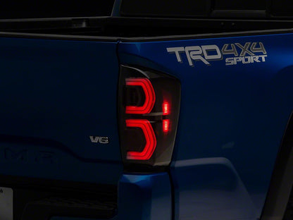 Raxiom Deuce LED Tail Lights; Black Housing; Smoked Lens (16-23 Tacoma)