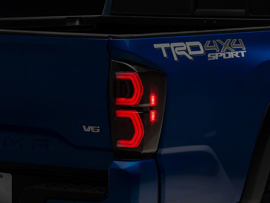 Raxiom Deuce LED Tail Lights; Black Housing; Smoked Lens (16-23 Tacoma)