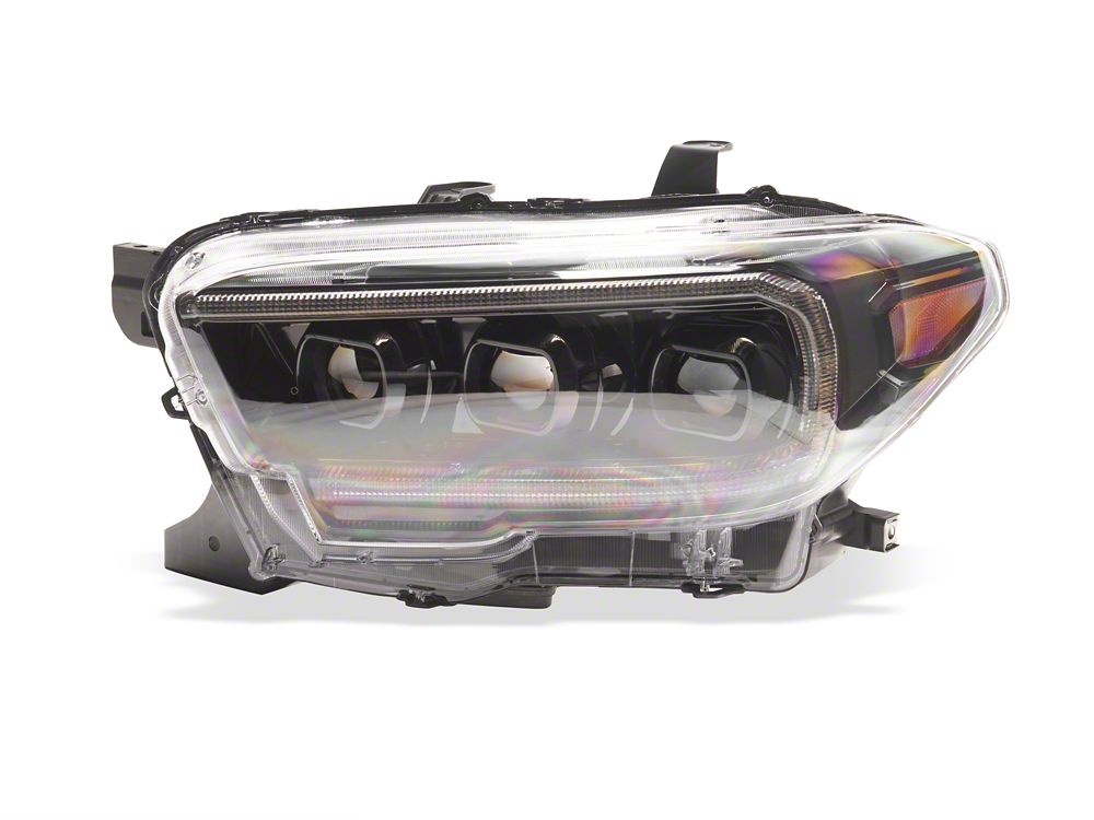 Raxiom CXR Series V2 LED Projector Headlights; Black Housing; Clear Lens (16-23 Tacoma w/ Factory Halogen DRL)