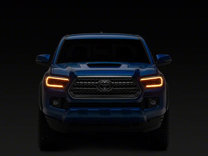 Raxiom CXR Series V2 LED Projector Headlights; Black Housing; Clear Lens (16-23 Tacoma w/ Factory Halogen DRL)