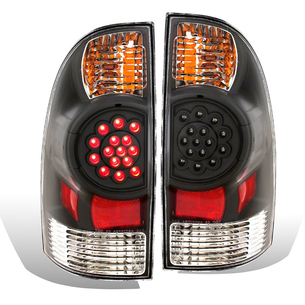 Raxiom LED Tail Lights; Black Housing; Red/Clear Lens (05-06 Tacoma)