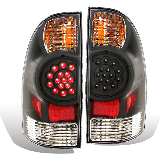 Raxiom LED Tail Lights; Black Housing; Red/Clear Lens (05-06 Tacoma)