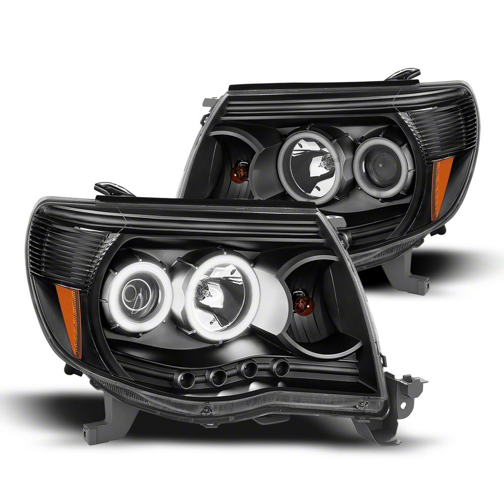 Raxiom Super White LED Halo Projector Headlights; Black Housing; Clear Lens (05-09 Tacoma)