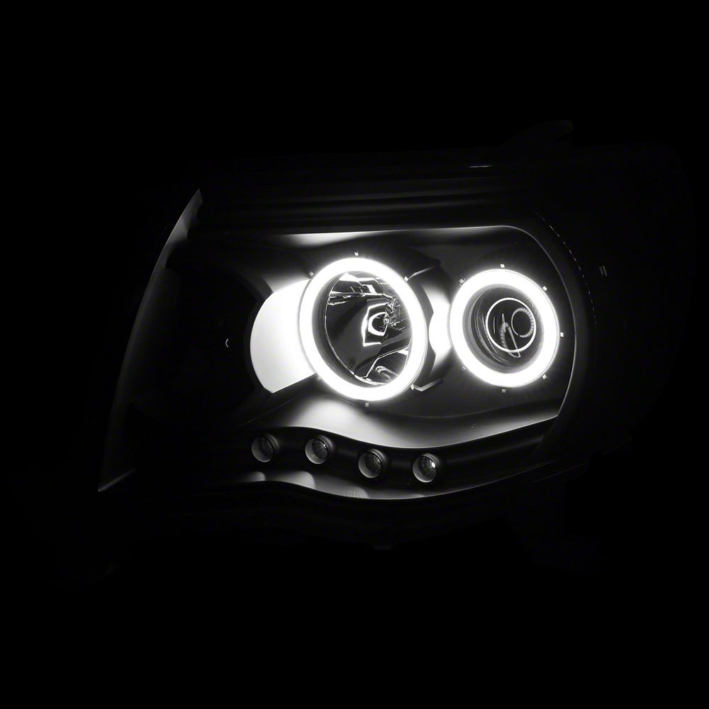 Raxiom Super White LED Halo Projector Headlights; Black Housing; Clear Lens (05-09 Tacoma)