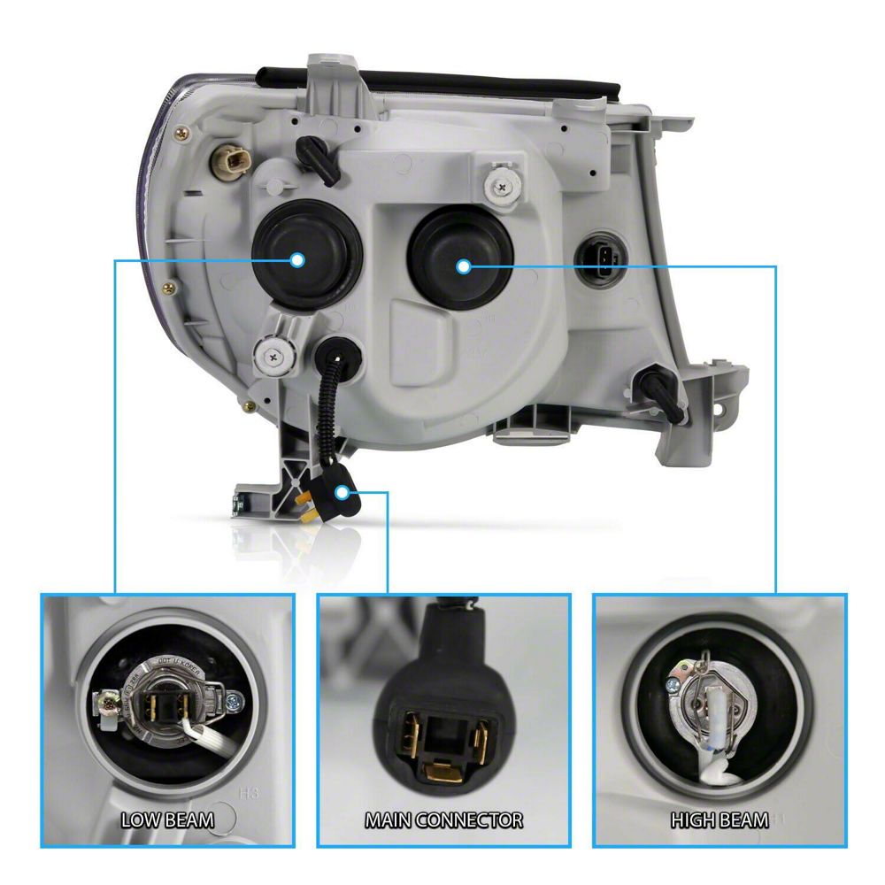 Raxiom Super White LED Halo Projector Headlights; Black Housing; Clear Lens (05-09 Tacoma)